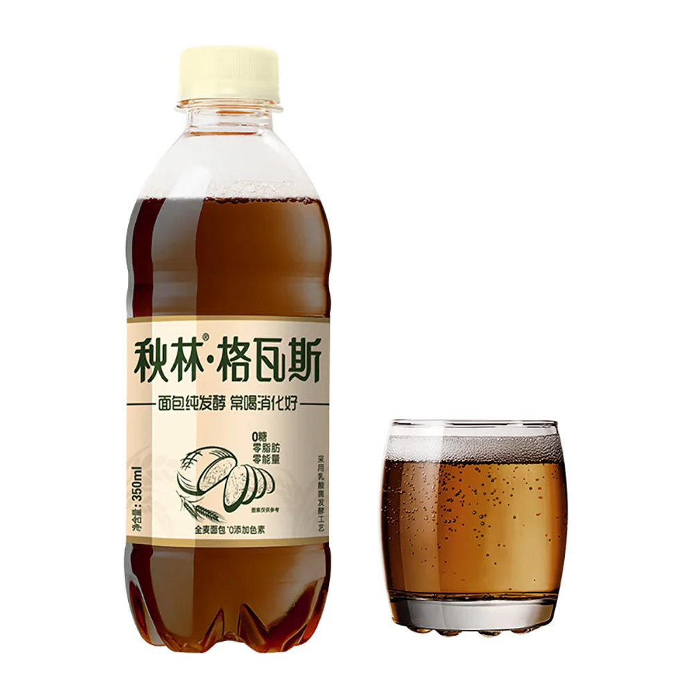 Qiulin Kvass Beverage - Zero Sugar, Zero Fat, Whole Wheat - 350ml x 12 Bottles - Image 3