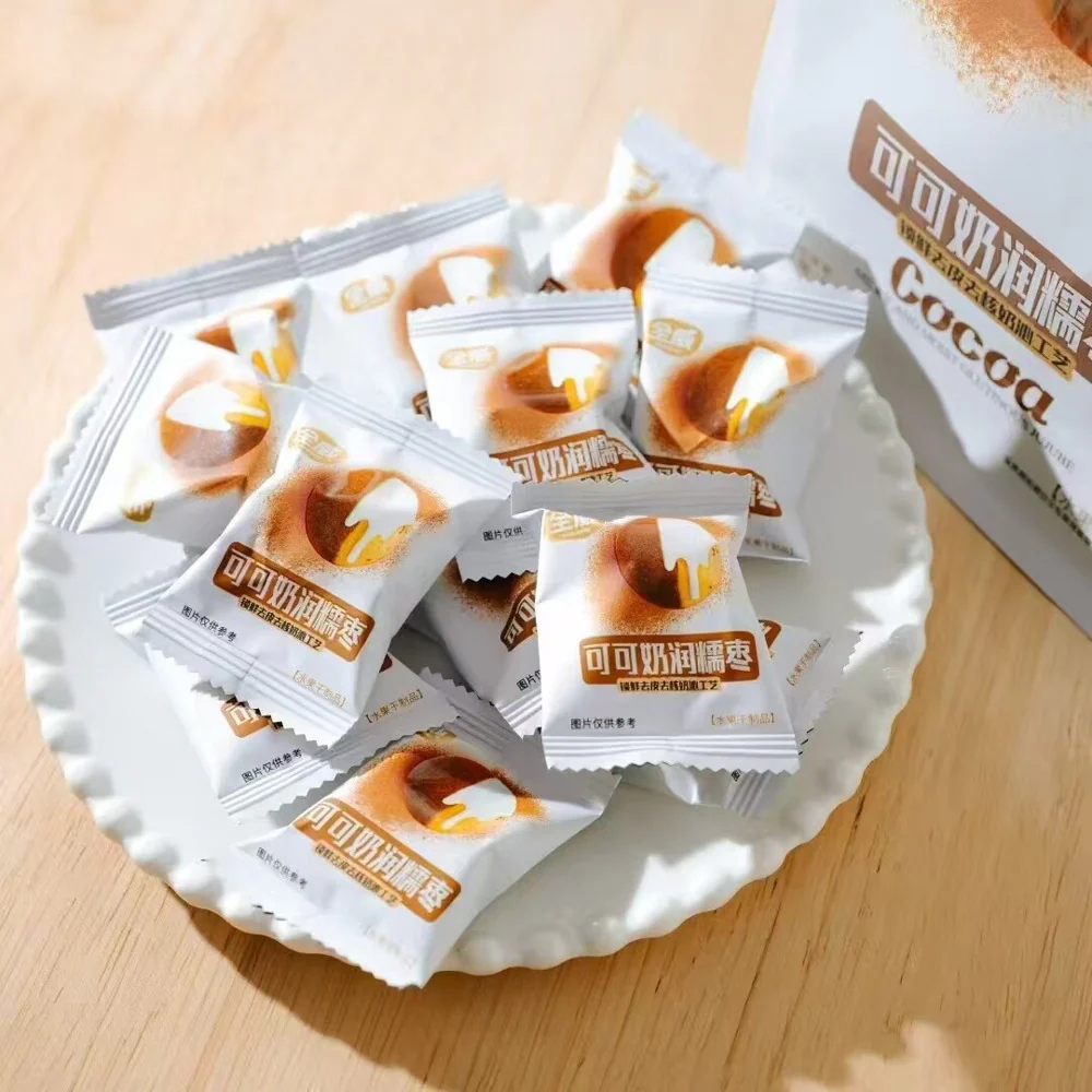 Quanwei Cocoa Milky Glutinous Jujube 63g - Stuffed Red Dates Snack - Image 3