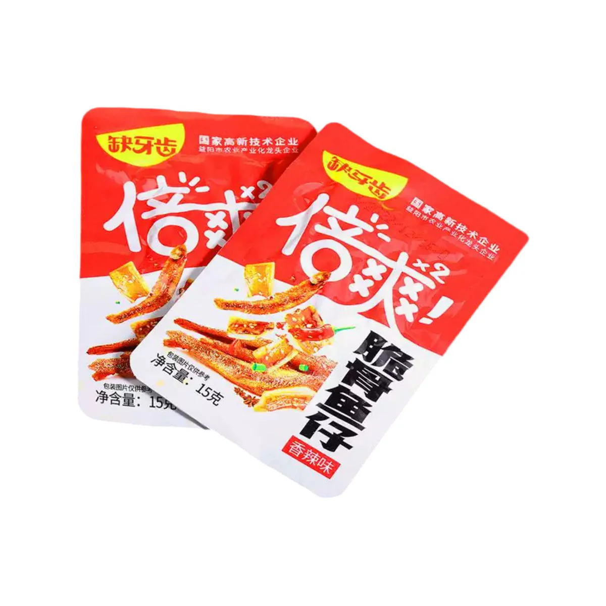QueYaChi Spicy Crispy Fish Bones Snack - 20 x 15g Packs - Image 4