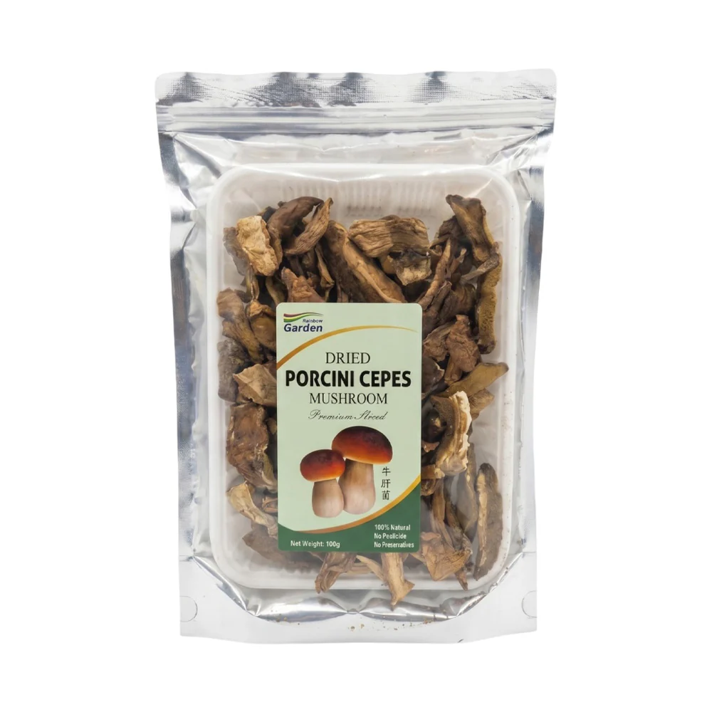 Rainbow Garden Dried Porcini Mushrooms 100g - Premium Sliced Cepes