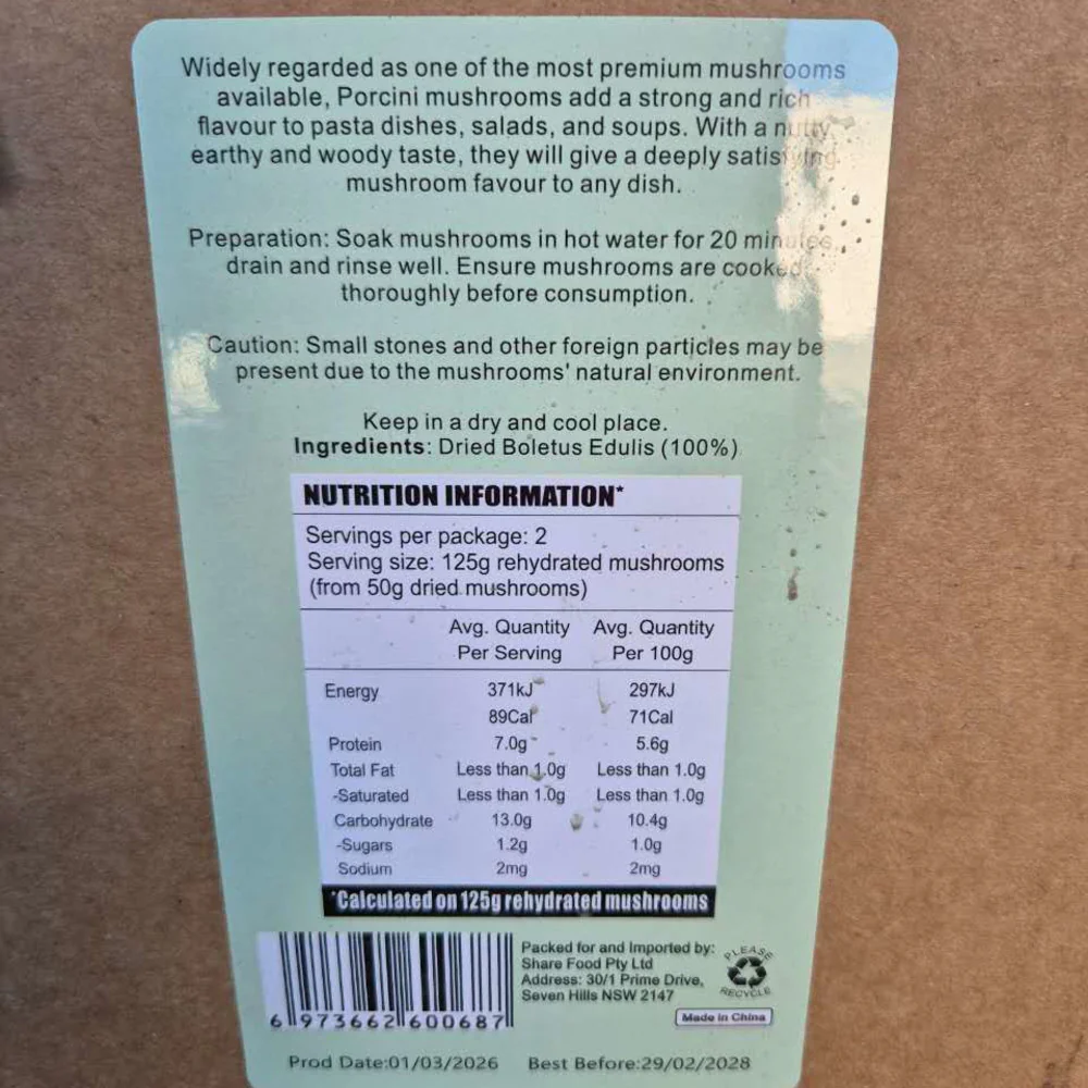 Rainbow Garden Dried Porcini Mushrooms 100g - Premium Sliced Cepes - Image 2