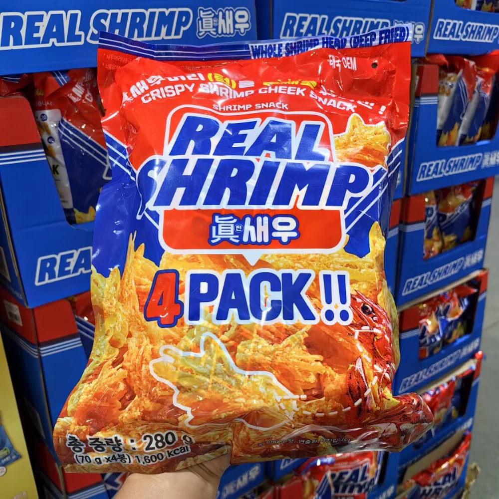 Real Shrimp Crispy Shrimp Head Snack 70g x 4 Packs - Prawn Head Crisps – Limited Import - Image 2