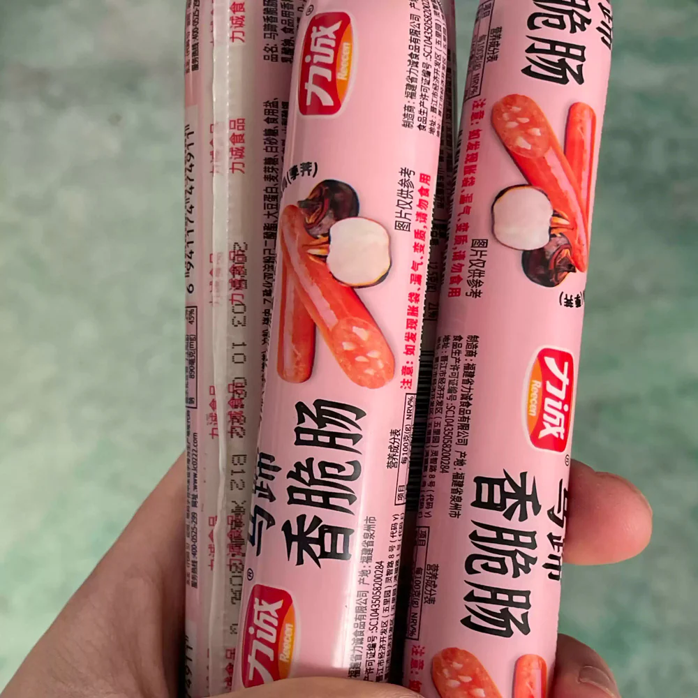 Reecen Water Chestnut Sausage Sticks 1.6kg (80g x 20) - Ready-to-Eat with Crunchy Texture - Image 2