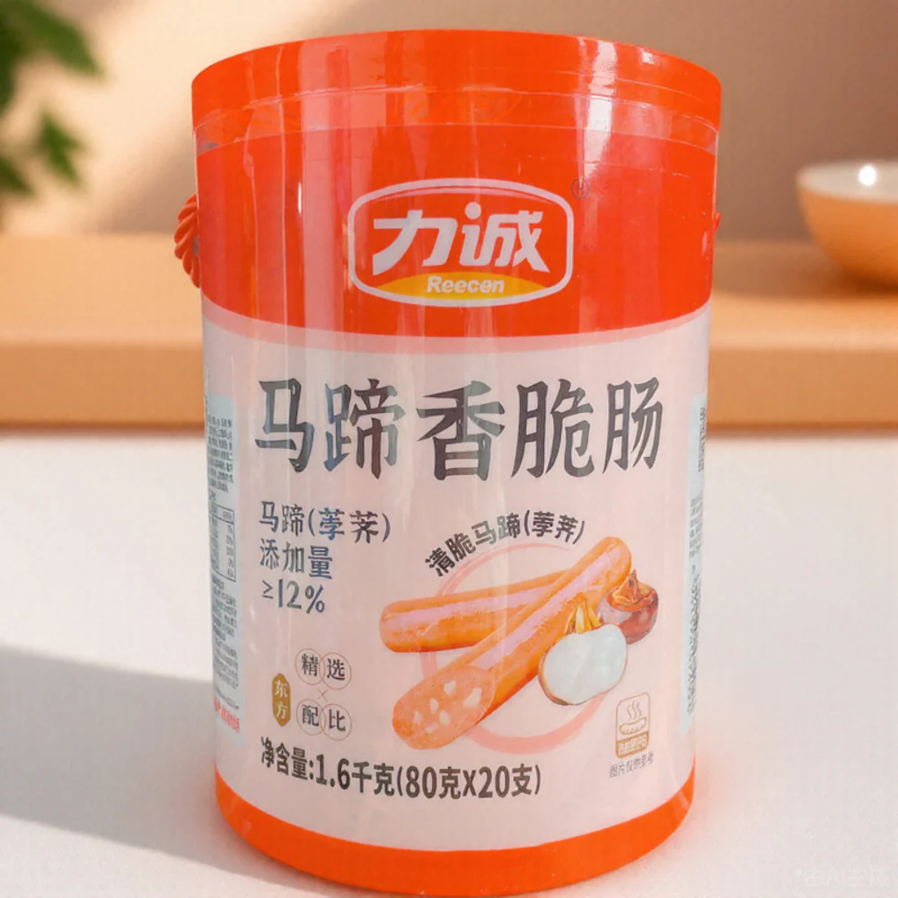 Reecen Water Chestnut Sausage Sticks 1.6kg (80g x 20) - Ready-to-Eat with Crunchy Texture - Image 3