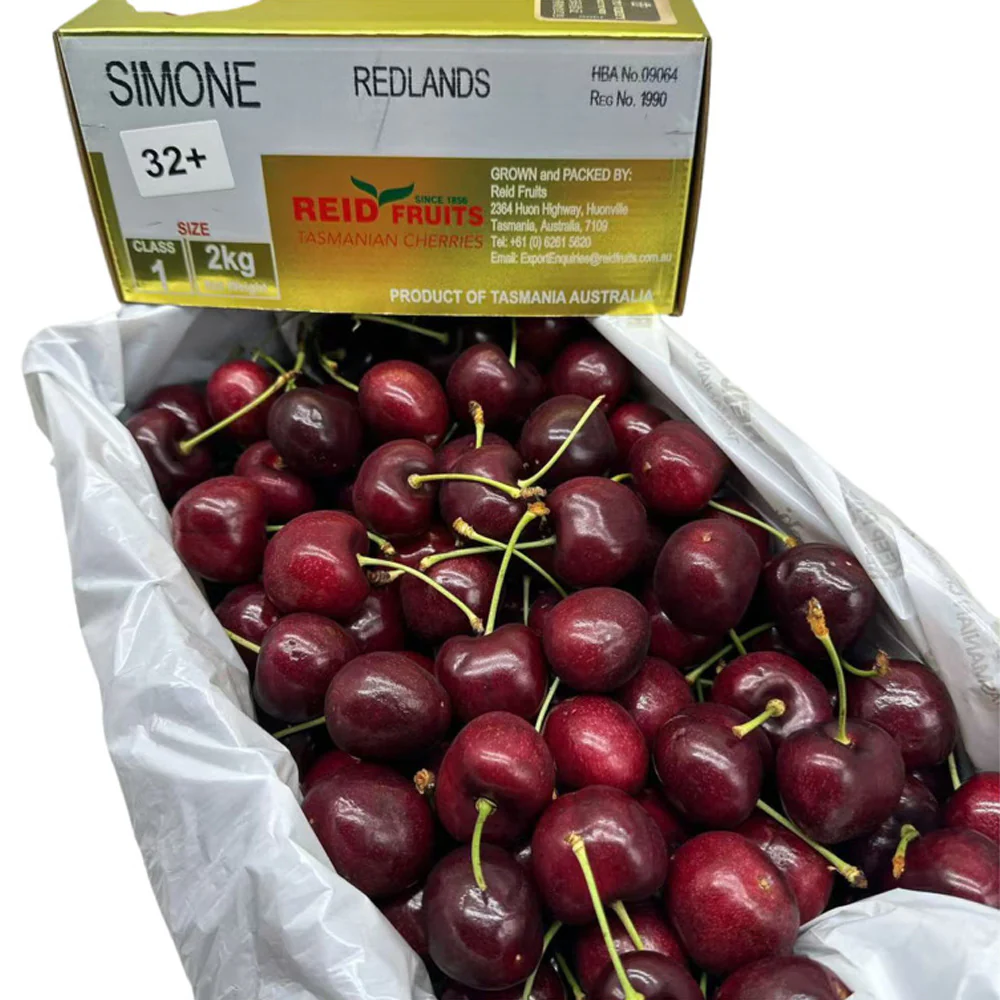 Reid Fruits Simone Tasmanian Cherries 32mm+ Gift Box – 2kg