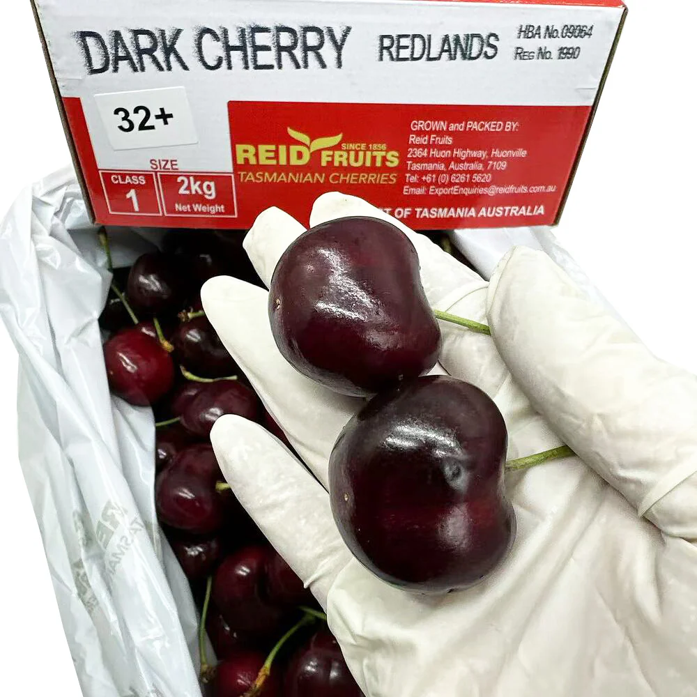 Reid Fruits Tasmanian Dark Cherries Gift Box 32mm+ 2kg - Image 3