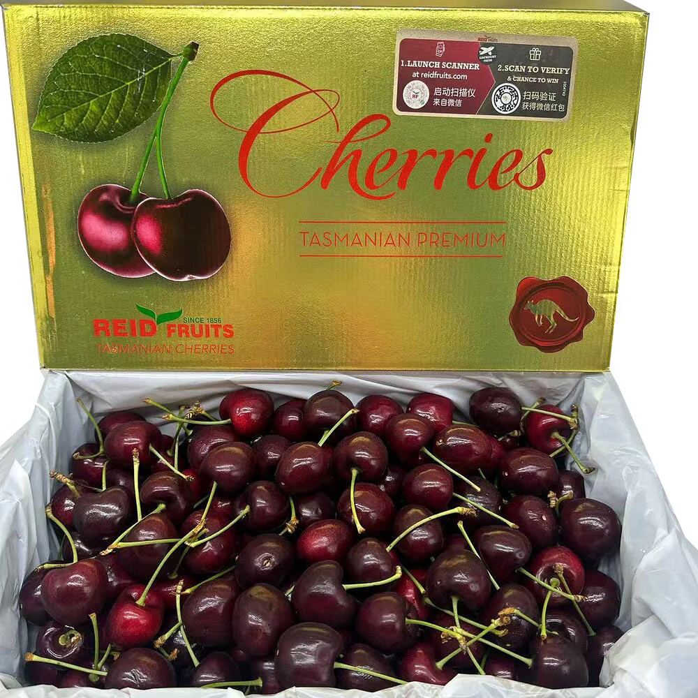 Reid Fruits Tasmanian Santina Cherries 30mm+ Gold Gift Box 2kg