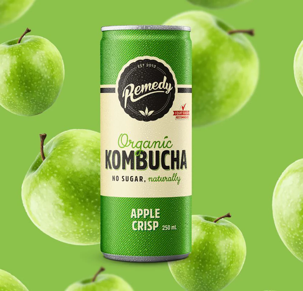 Remedy Organic Kombucha Apple Crisp - 250ml x 4 - Image 2