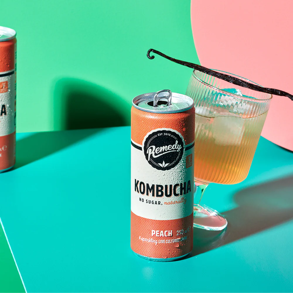 Remedy Organic Peach Kombucha - 250ml x 4 - Image 3