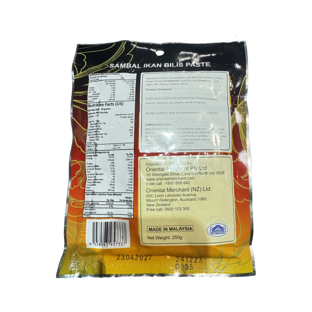 Richmond Sambal Ikan Bilis Chilli Paste for Nasi Lemak 250g - Image 2