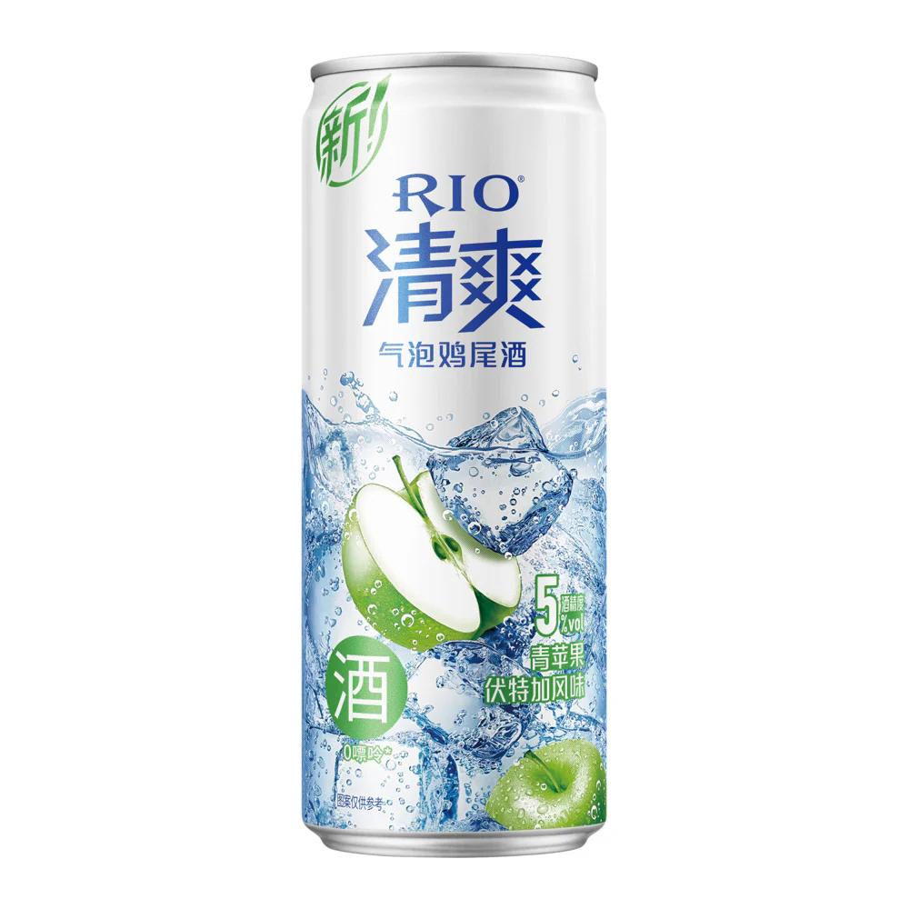 RIO Sparkling Cocktail – Green Apple Vodka 5% ABV, 330ml - RTD Vodka Cocktail
