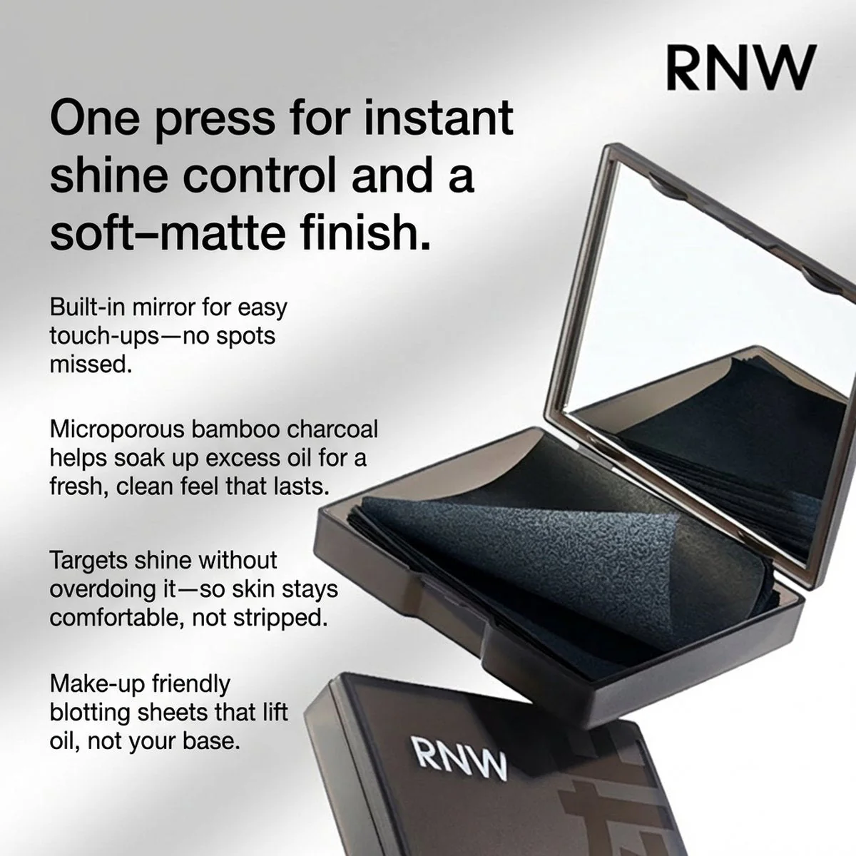 RNW Bamboo Charcoal Oil-Absorbing Sheets - 100 Sheets - Image 3