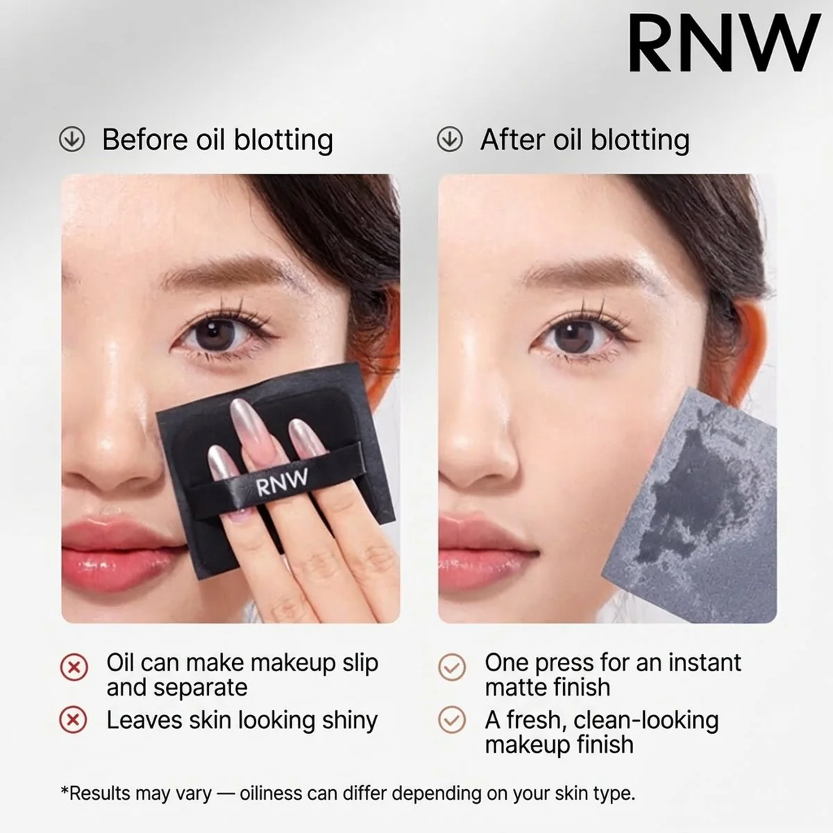 RNW Bamboo Charcoal Oil-Absorbing Sheets - 100 Sheets - Image 4