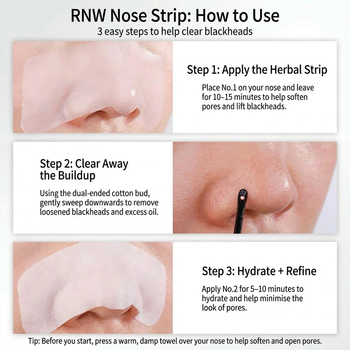 RNW Blackhead Clear Nose Pack - 5 Sets - Image 4