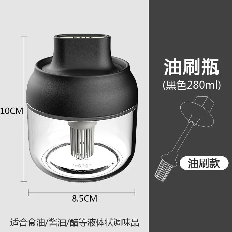 ROBO Black Seasoning Bottle with Integrated Brush - 280ml - Image 4