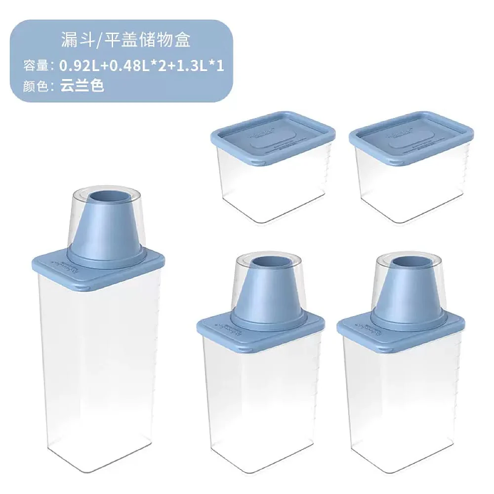 Robo Storage Box Set in Cloud Blue - 5 Piece Set (480ml*2, 920ml*2, 1.3L*1) - Image 3