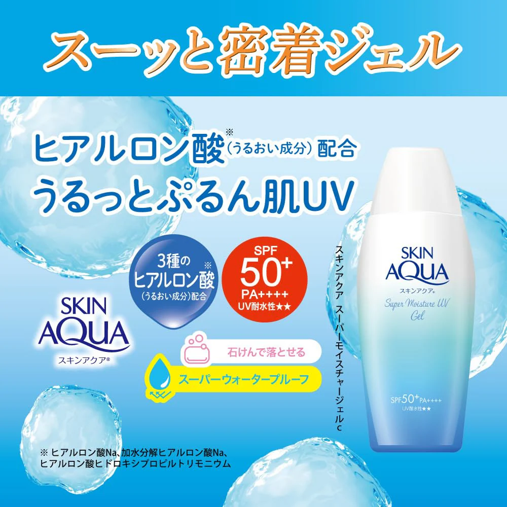 Rohto Skin Aqua Super Moisture UV Gel Sunscreen SPF50+ PA++++ 110g - Image 2
