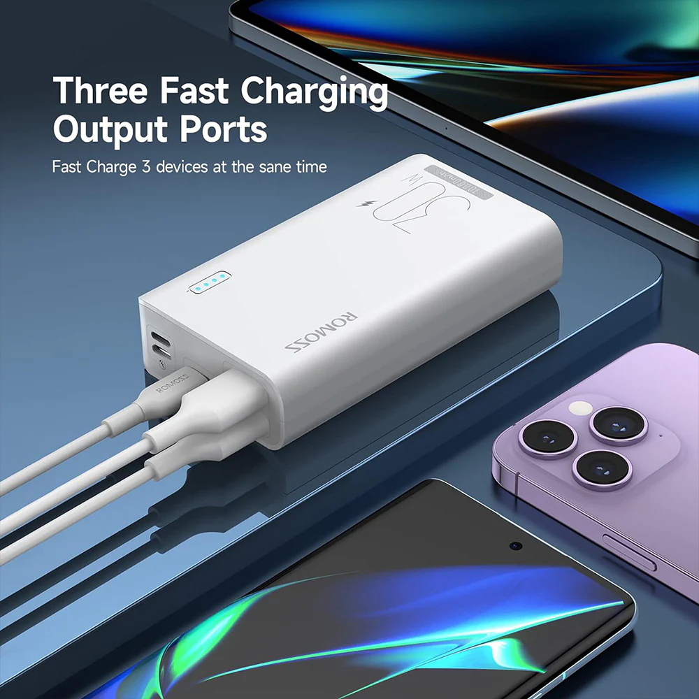 Romoss Dual Fast Charging Power Bank 10000mAh 30W - White - Image 5