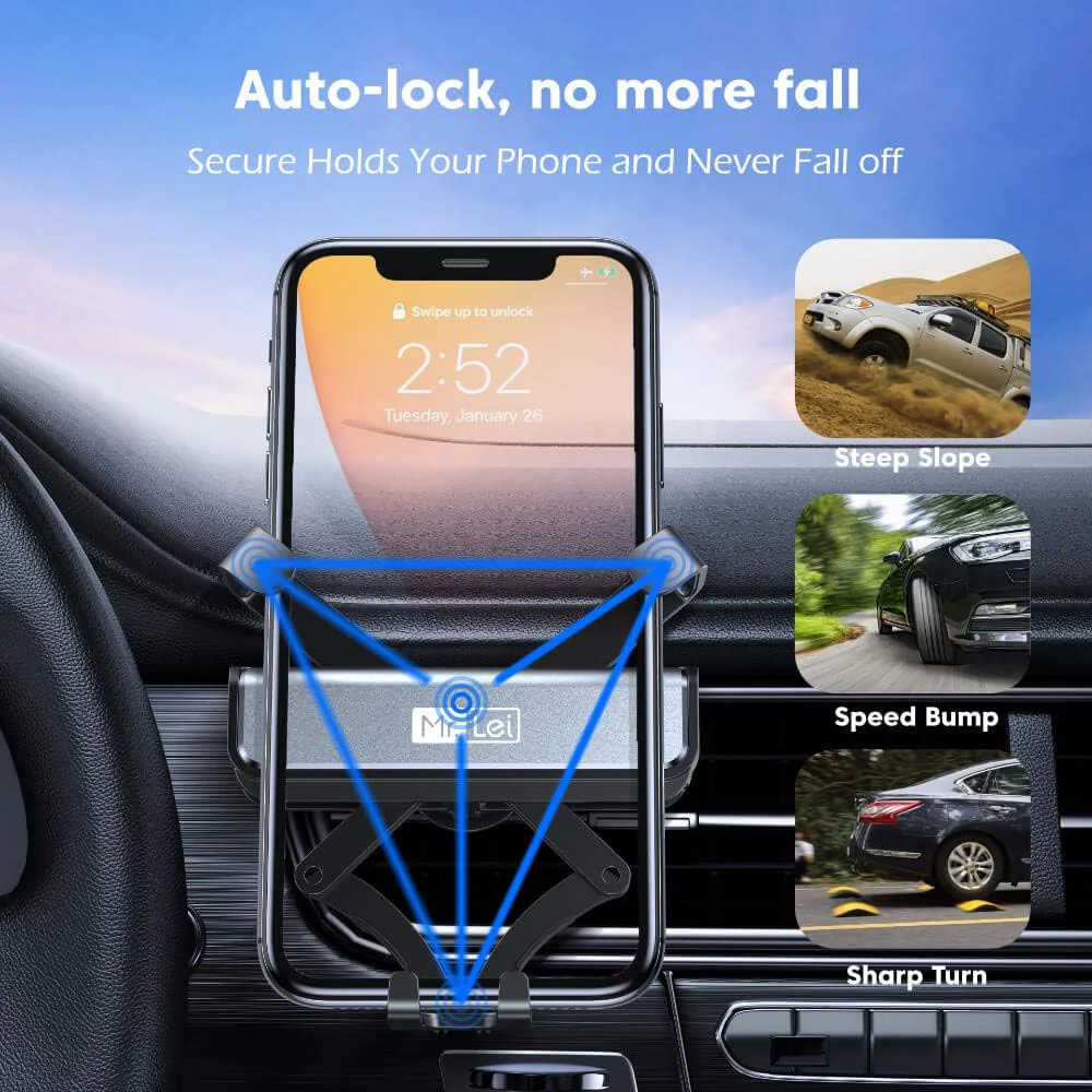 Romoss Gravity Car Mount Black - Air Vent Version - Image 2