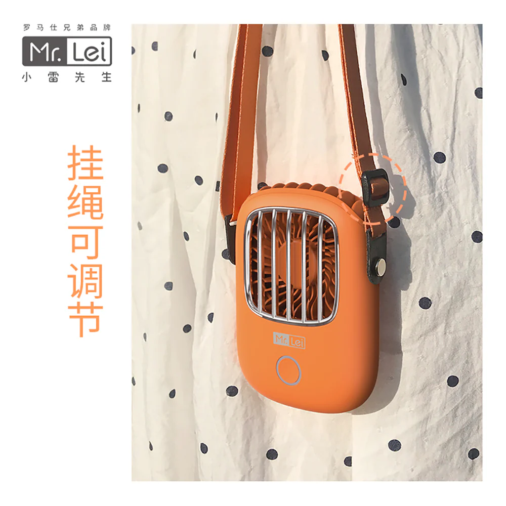 Romoss Hands-Free Neck Hanging USB Fan - Orange - Image 3
