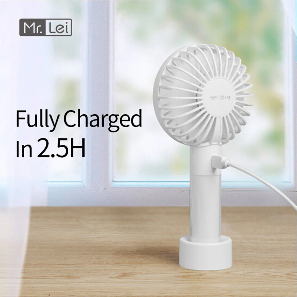 Romoss Mini USB Rechargeable Handheld Fan - White - Image 2