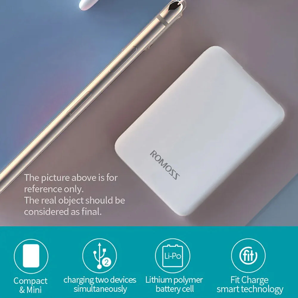 Romoss Pure05 5000mAh Power Bank - White - Image 2