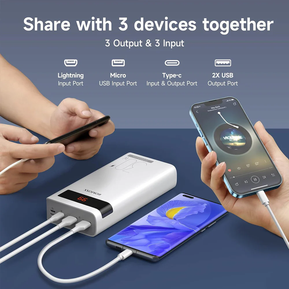 Romoss Sense 8PS Pro 30000mAh 30W Power Bank - White - Image 5