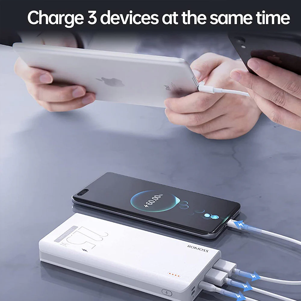 Romoss Sense6F 20000mAh 22.5W Ultra Fast Charging Power Bank - White - Image 5