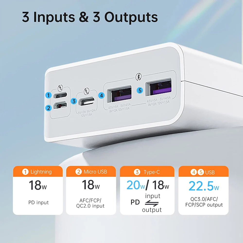 Romoss Sense8F 30000mAh 22.5W Ultra-Fast Charging Power Bank - White - Image 5