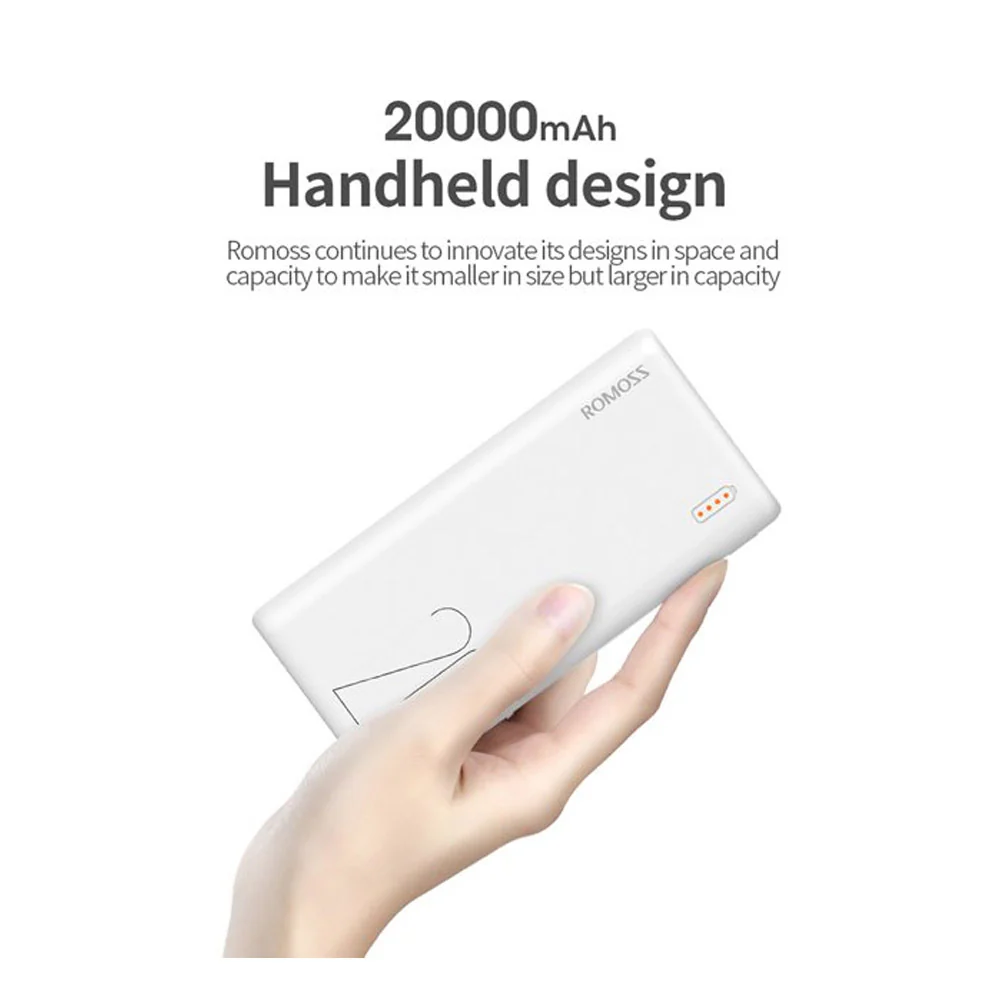 Romoss Simple20 20000mAh Ultra-Fast Charging Power Bank - White - Image 2