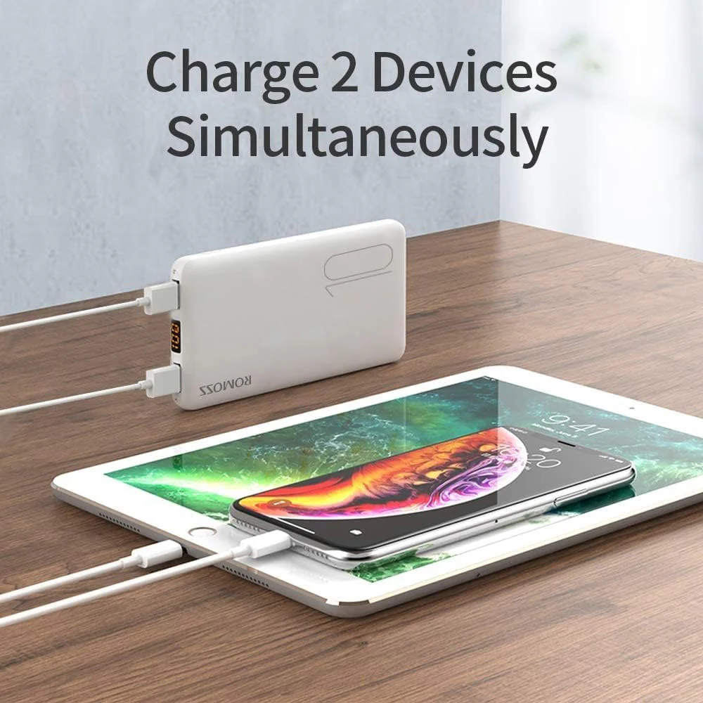 Romoss Ultra-Slim Portable Power Bank 10000mAh - White - Image 4