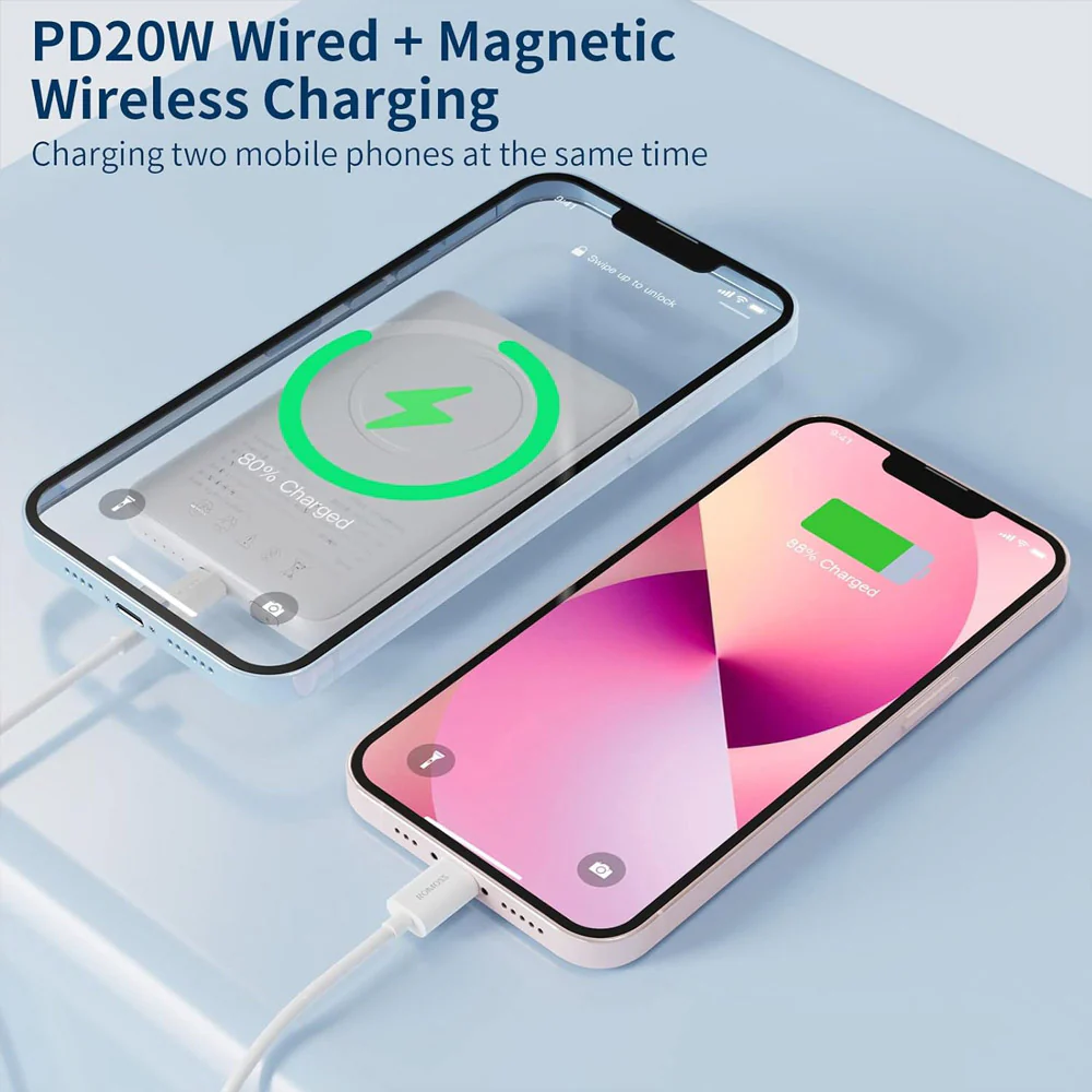 Romoss WSS05 5000mAh 20W Magnetic Wireless Fast Charging Mini Power Bank - White - Image 3