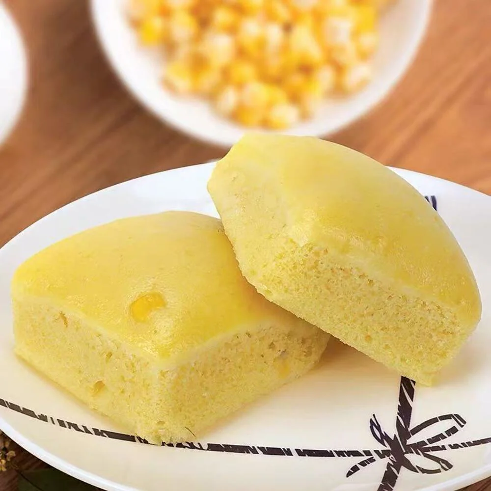 Rongchu Frozen Corn Cake Squares - 6 Pieces, 540g - Chinese Steamed Corn Sponge Cake - Image 2