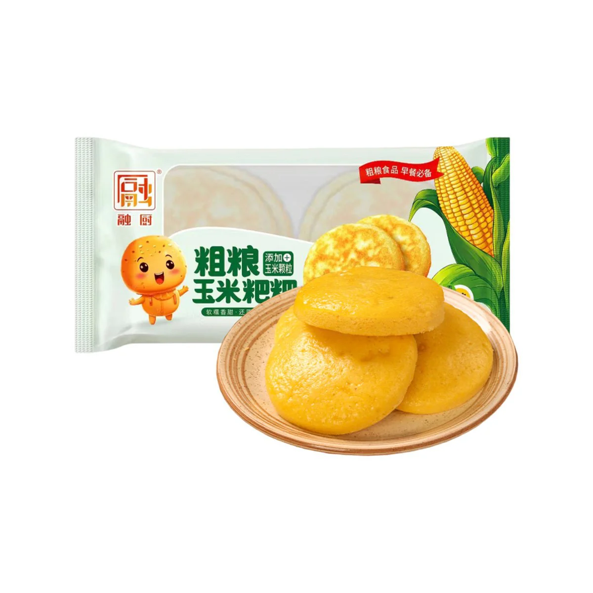 Rongchu Frozen Corn Cakes – 4 Pieces, 200g