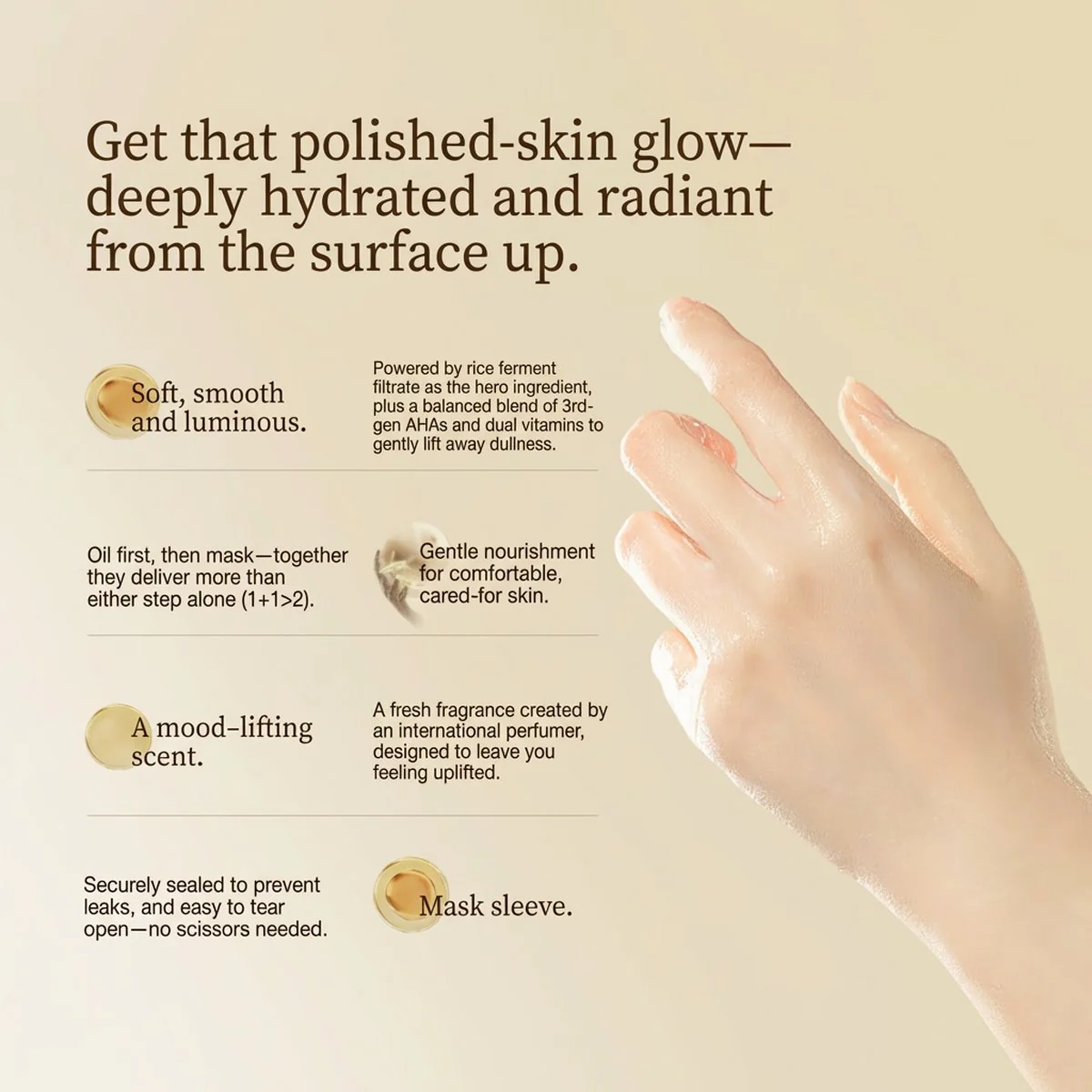 Roopy Fragrant Fruit Acid Essential Oil Hand Mask - Forest Light, 38g x 3 - Image 2