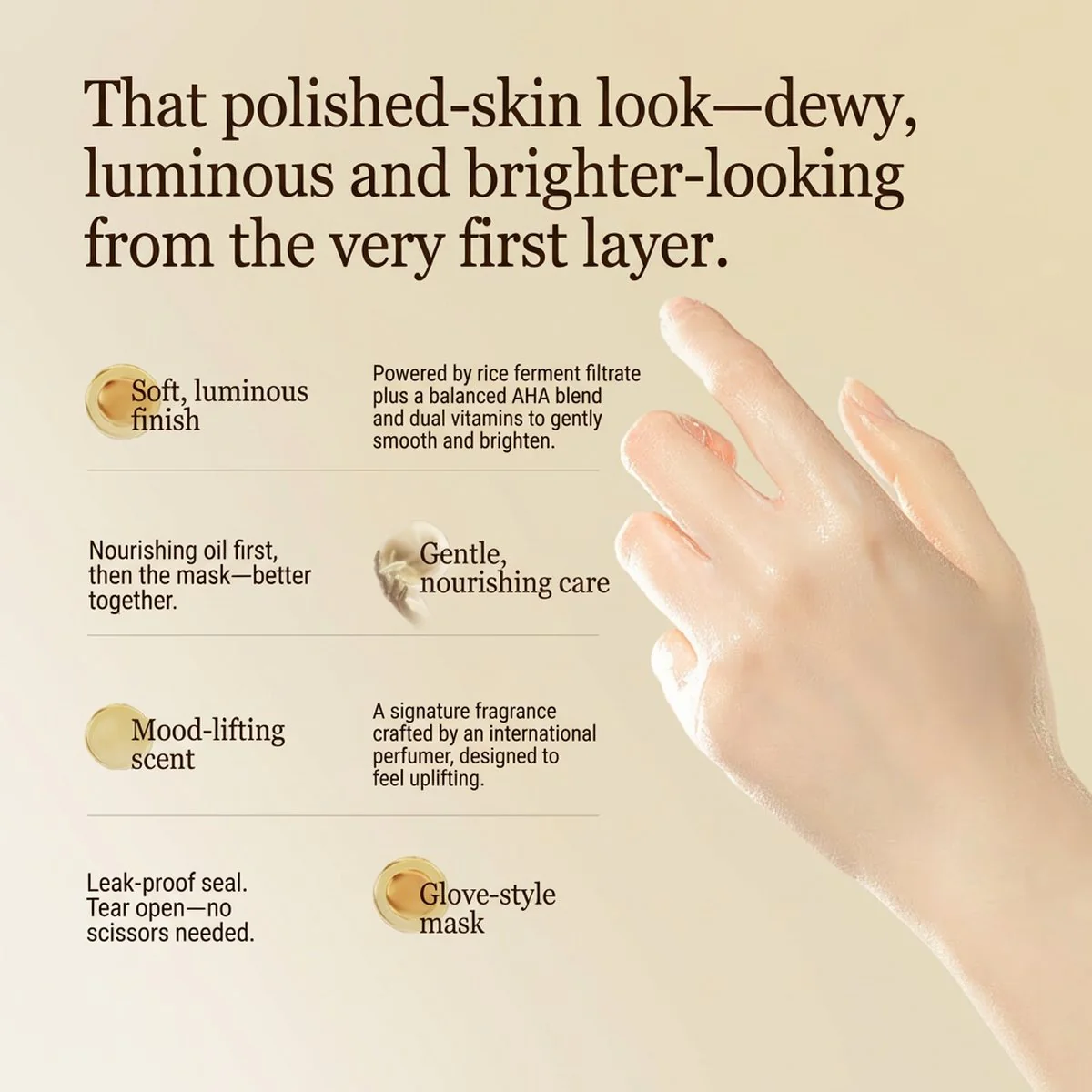 Roopy Fragrant Fruit Acid Essential Oil Hand Mask - Foug¨¨re Tea Scent, 38g x 3 - Image 2
