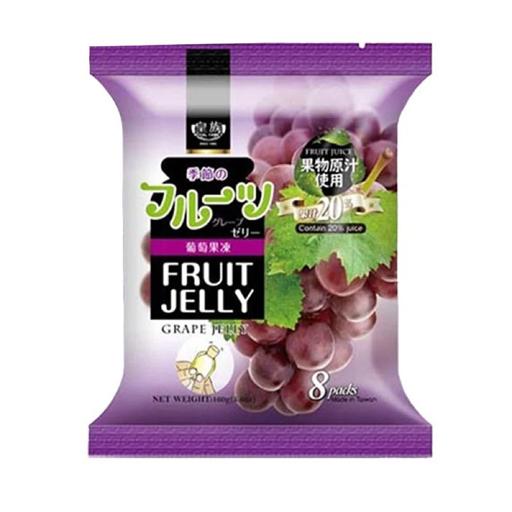 Royal Family Grape Flavour Fruit Jelly - 8 Packs, 160g