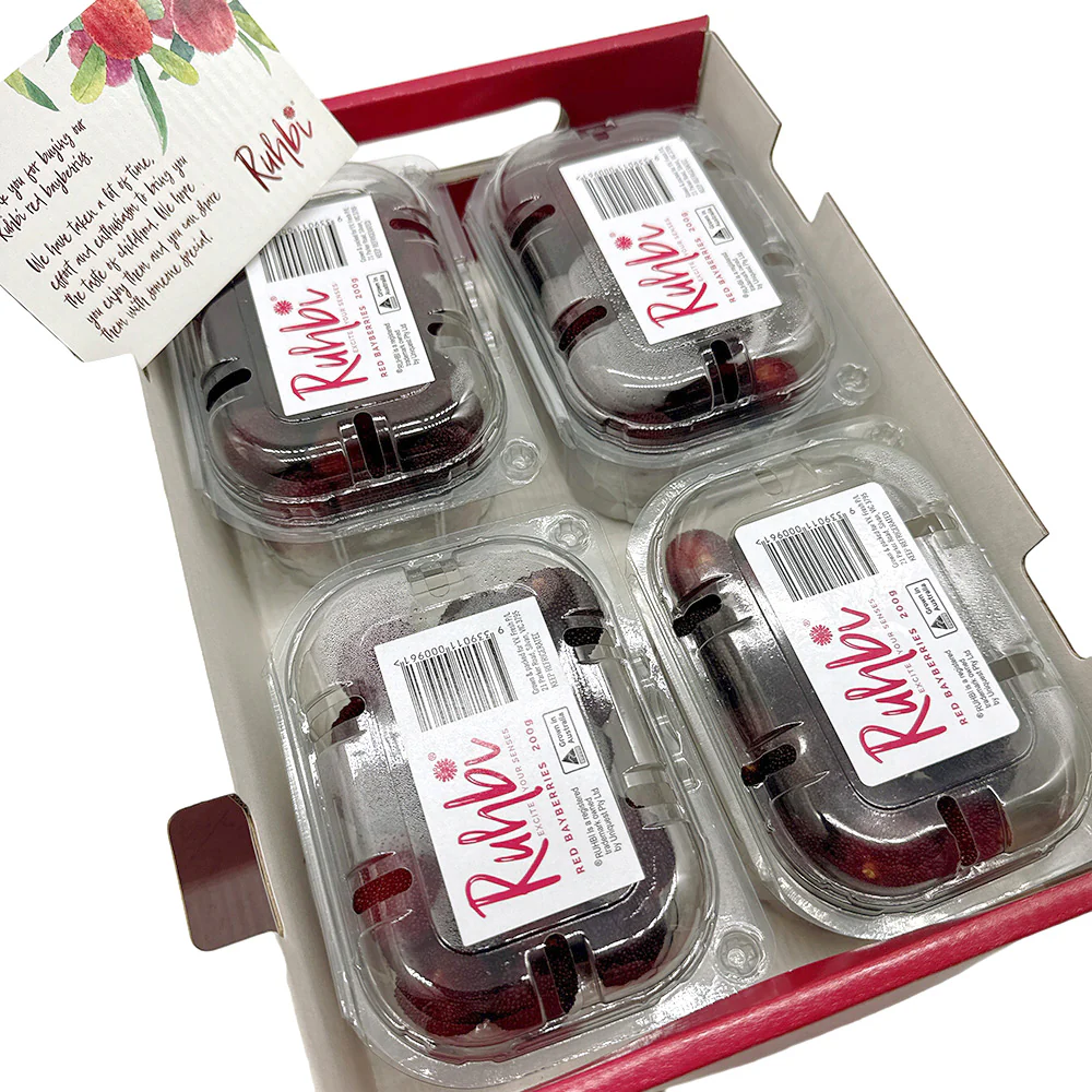 Rubbi Fresh Red Bayberries - Box of 4 Packs - Image 4