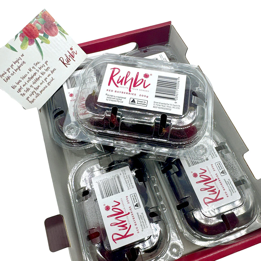 Rubbi Fresh Red Bayberries - Box of 4 Packs - Image 5
