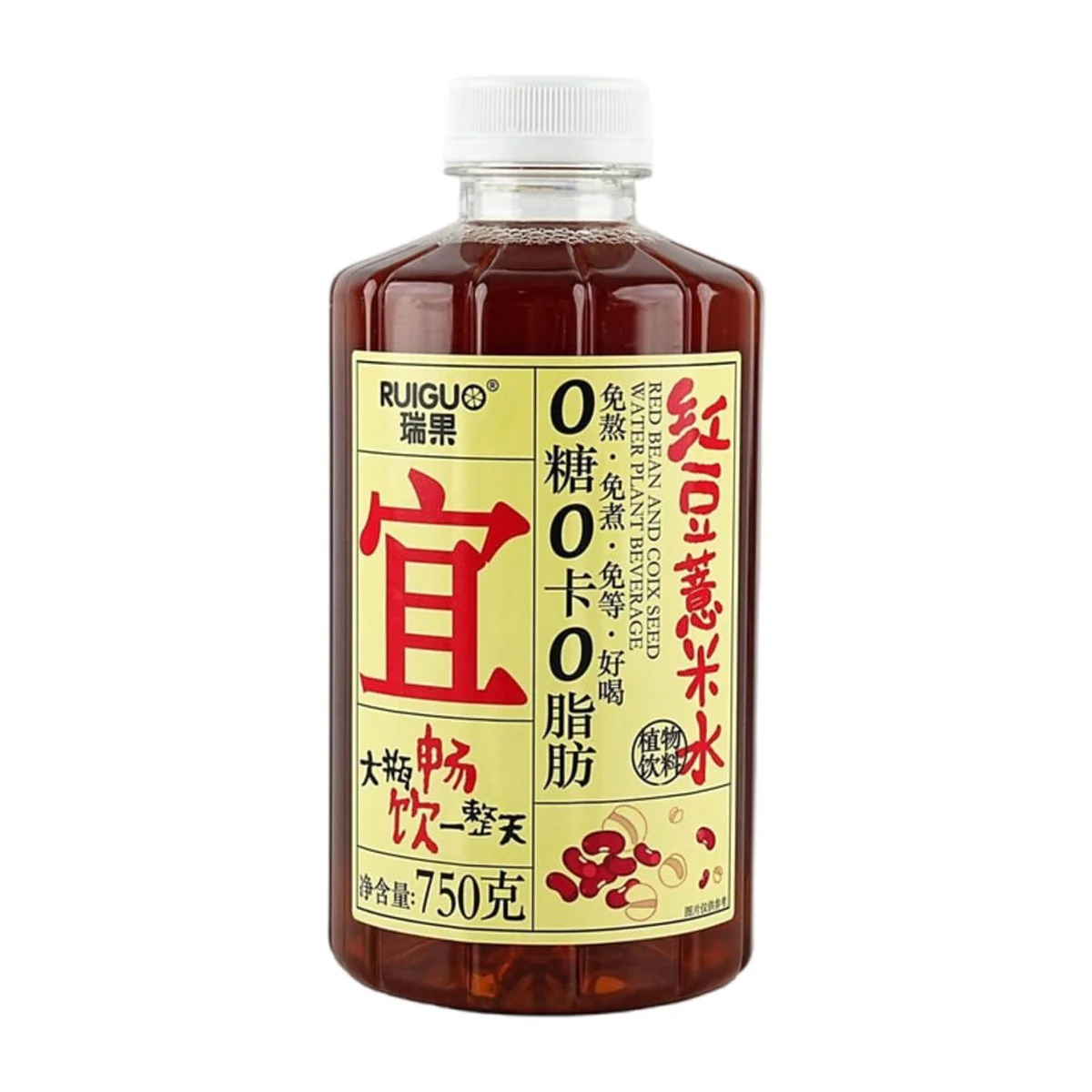 Ruiguo Red Bean & Job's Tears Herbal Drink 750g - Sugar-Free Coix Seed Water