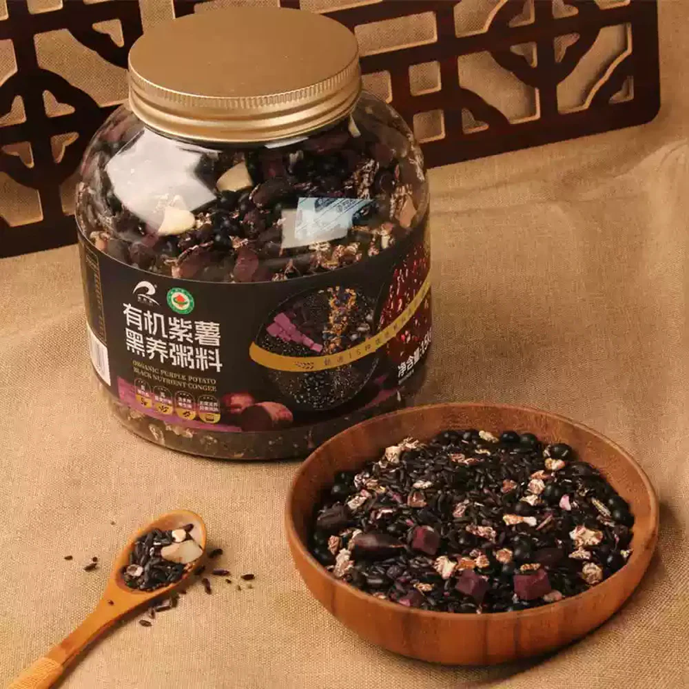 Ruililai Organic Purple Sweet Potato & Black Rice Porridge Mix 1.5kg – Multigrain Congee Base - Image 3