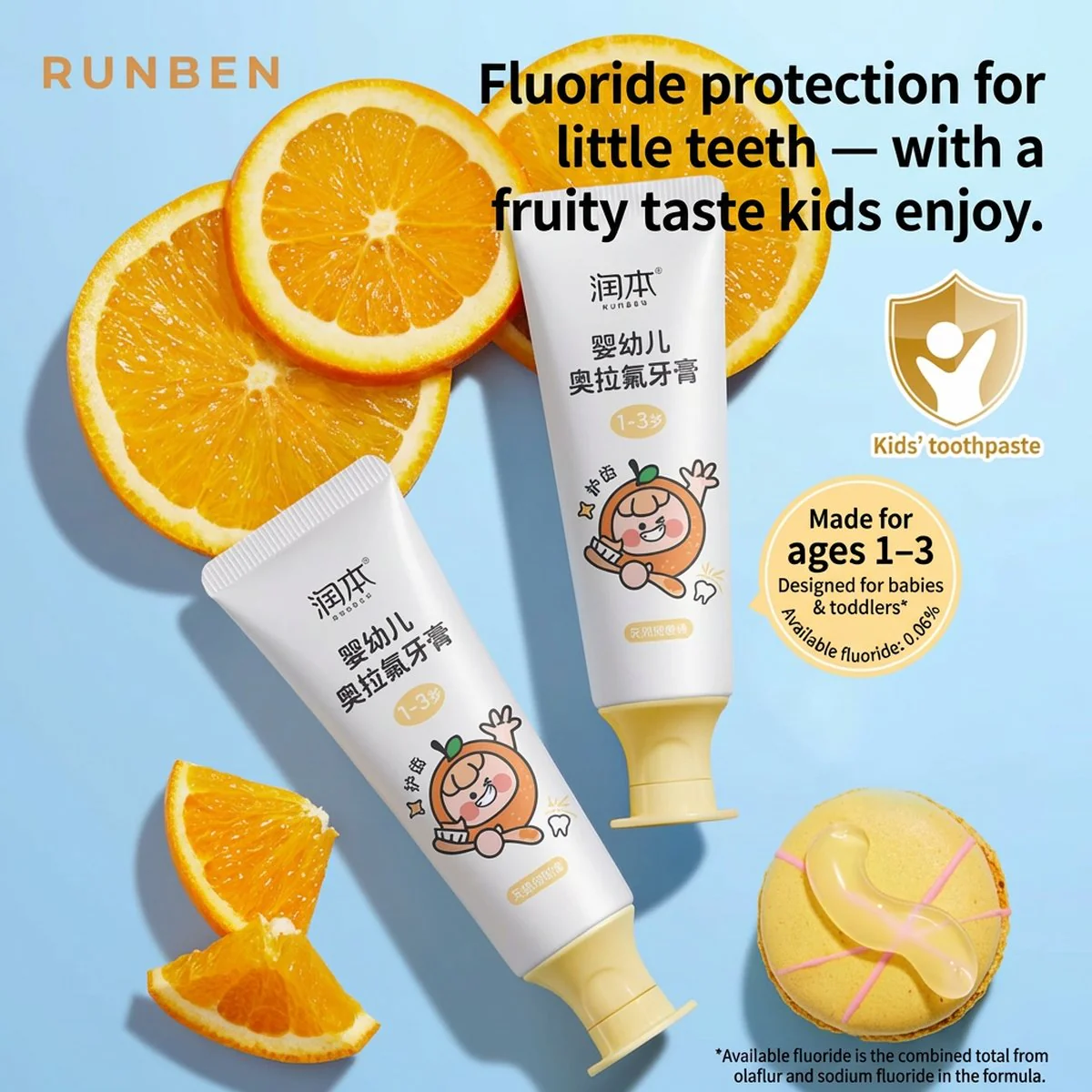 Runben Baby Fluoride Toothpaste - 50g - Image 2