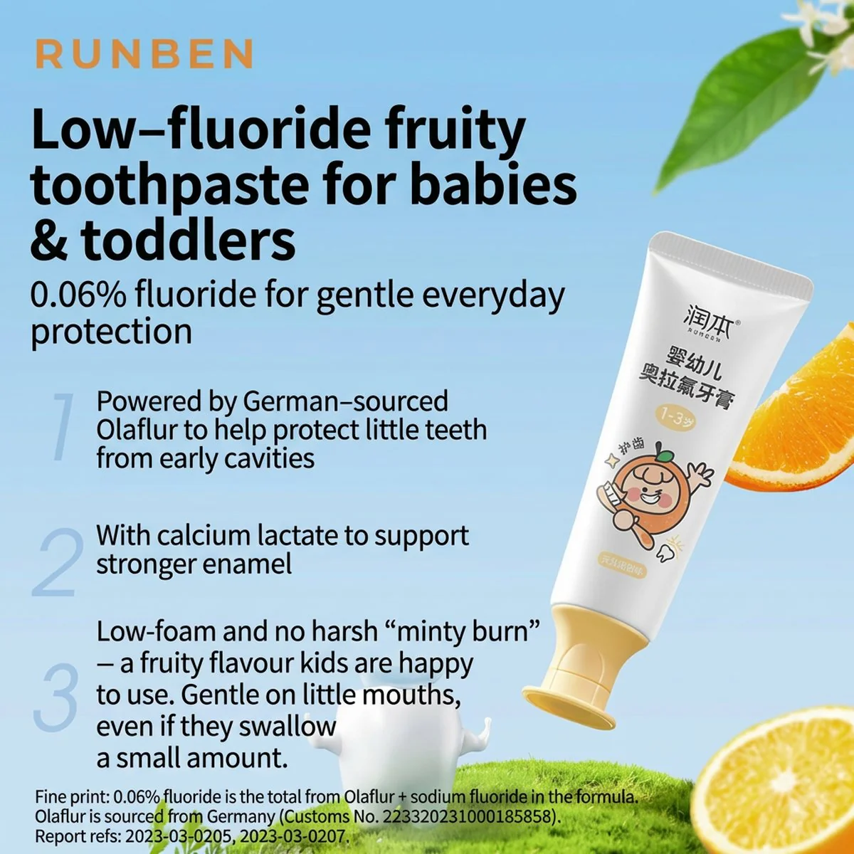 Runben Baby Fluoride Toothpaste - 50g - Image 3