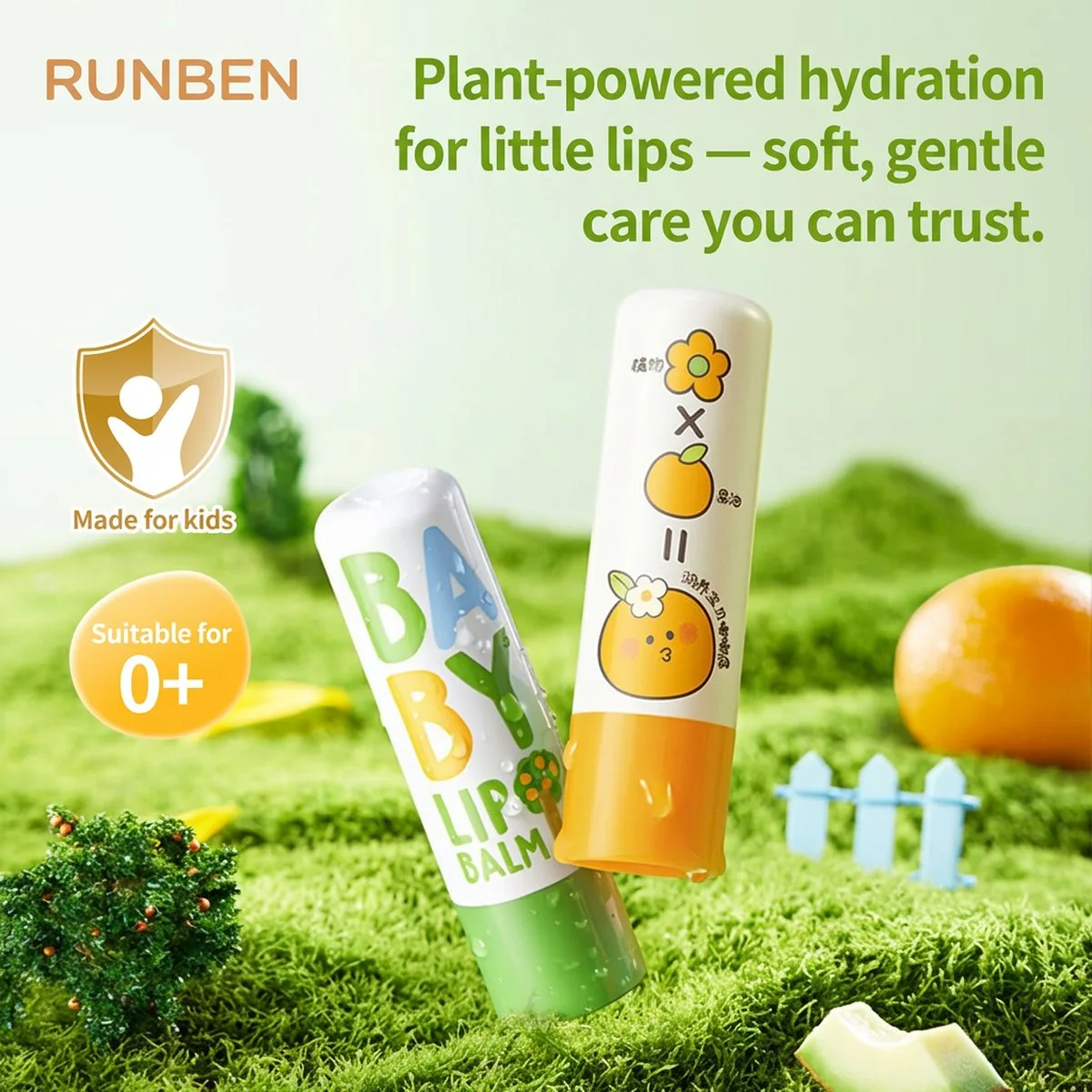 Runben Baby Lip Balm - 4g x 2 Sticks - Image 5