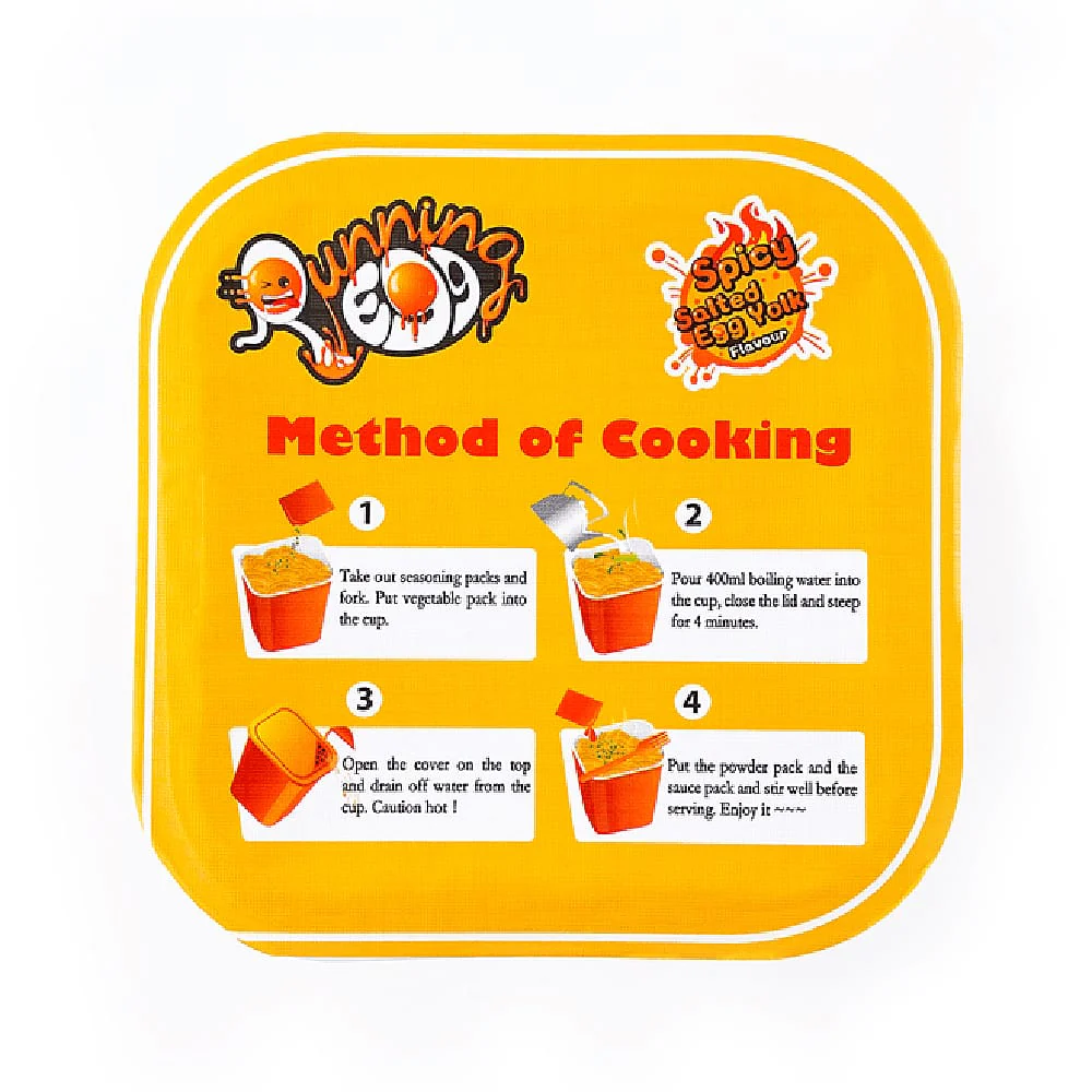 Running Egg Spicy Salted Egg Yolk Flavour Instant Noodles - Cup, 90g - Image 2