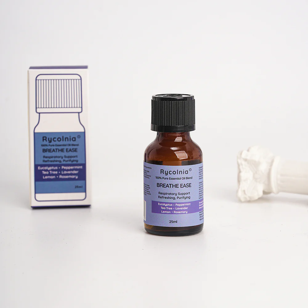 Rycolnia Breathe Ease 100% Pure Essential Oil Blend 25ml – Eucalyptus, Peppermint, Tea Tree, Lavender, Lemon & Rosemary - Aromatherapy Diffuser Blend - Image 3