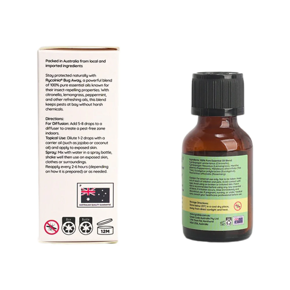 Rycolnia Bug Away 100% Pure Essential Oil Blend – Natural Insect Repellent 25ml - Citronella, Lemongrass, Tea Tree - Image 5