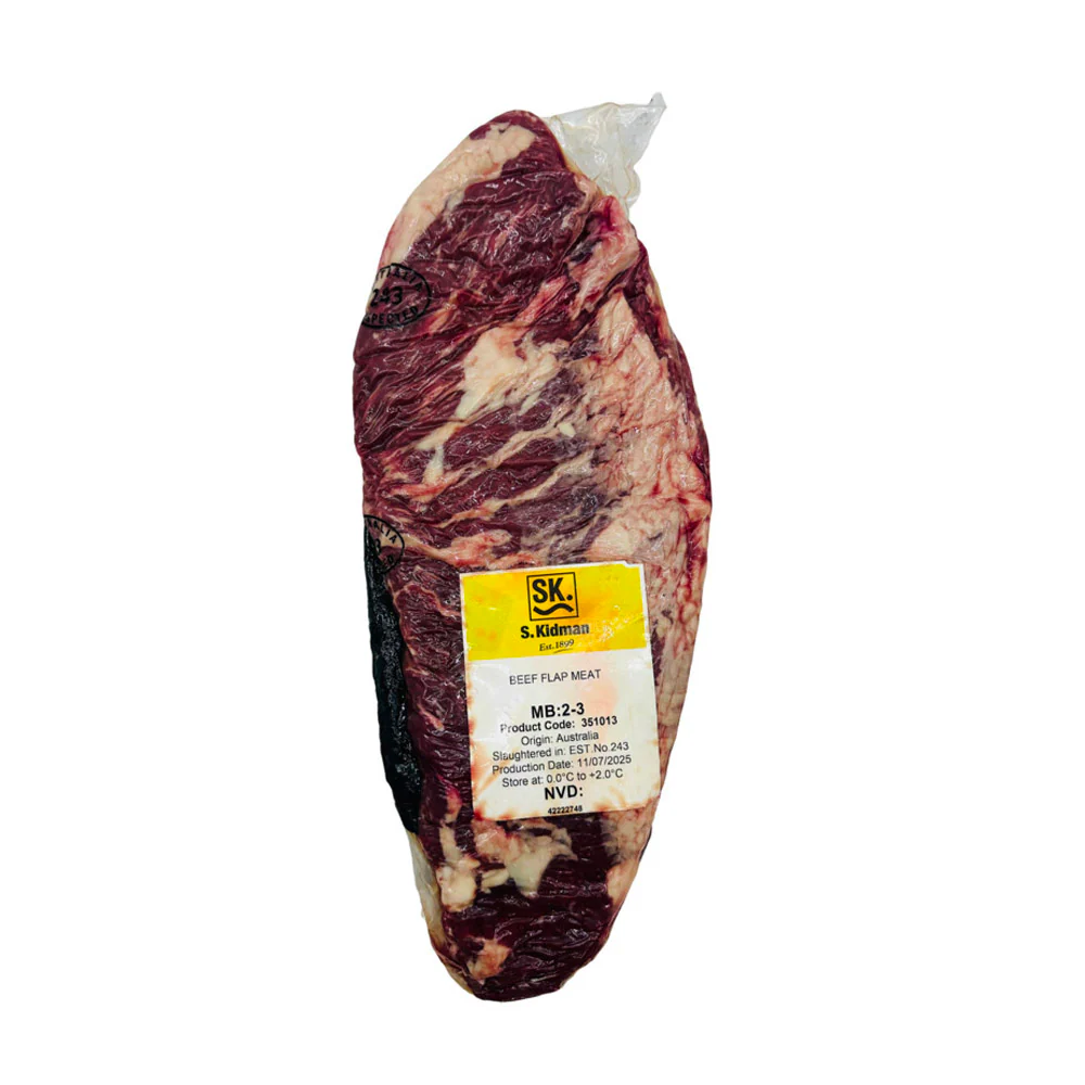 S. Kidman Frozen Wagyu Flap Meat MB 2–3 – 1.9kg - Bavette (Sirloin Flap)