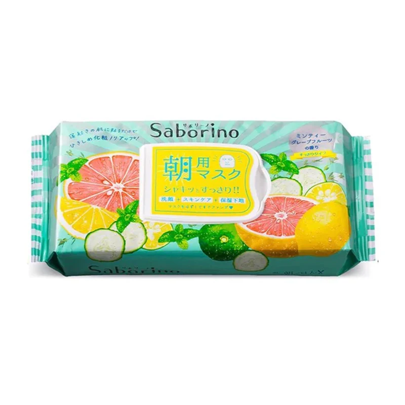 Saborino Morning Face Mask Grapefruit Scent - 32 Sheets