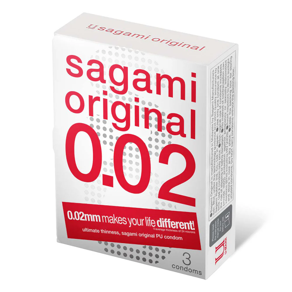 Sagami Original 0.02 Ultra-Thin Condoms - 3 Pieces